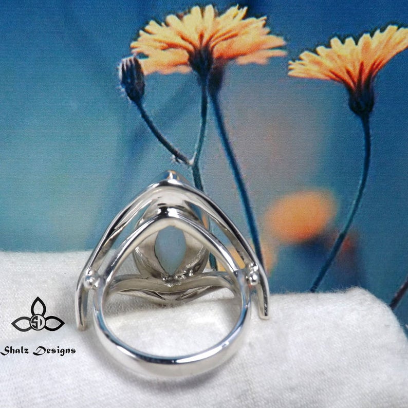 Rainbow Moonstone Ring Moonstone Ring Handmade Ring | Etsy