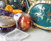 COLLECTOR 39 S SET - Limoges Box - Sadler Tea Pot - Glass Egg - Grandmother 39 s China Closet - Celebration, Décor, Gift Set - Antique
