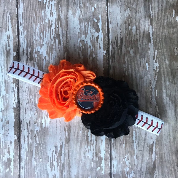 Baltimore Orioles baseball elastic infant, toddler, or adult size headband