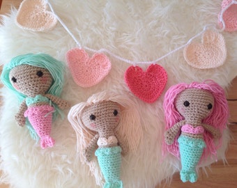 Sweet little Merbebe, crochet mermaid, mermaid doll