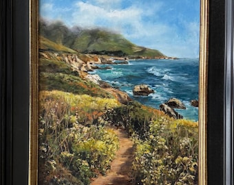 Near Garrapata Original Oil Painting, Big Sur Seascape