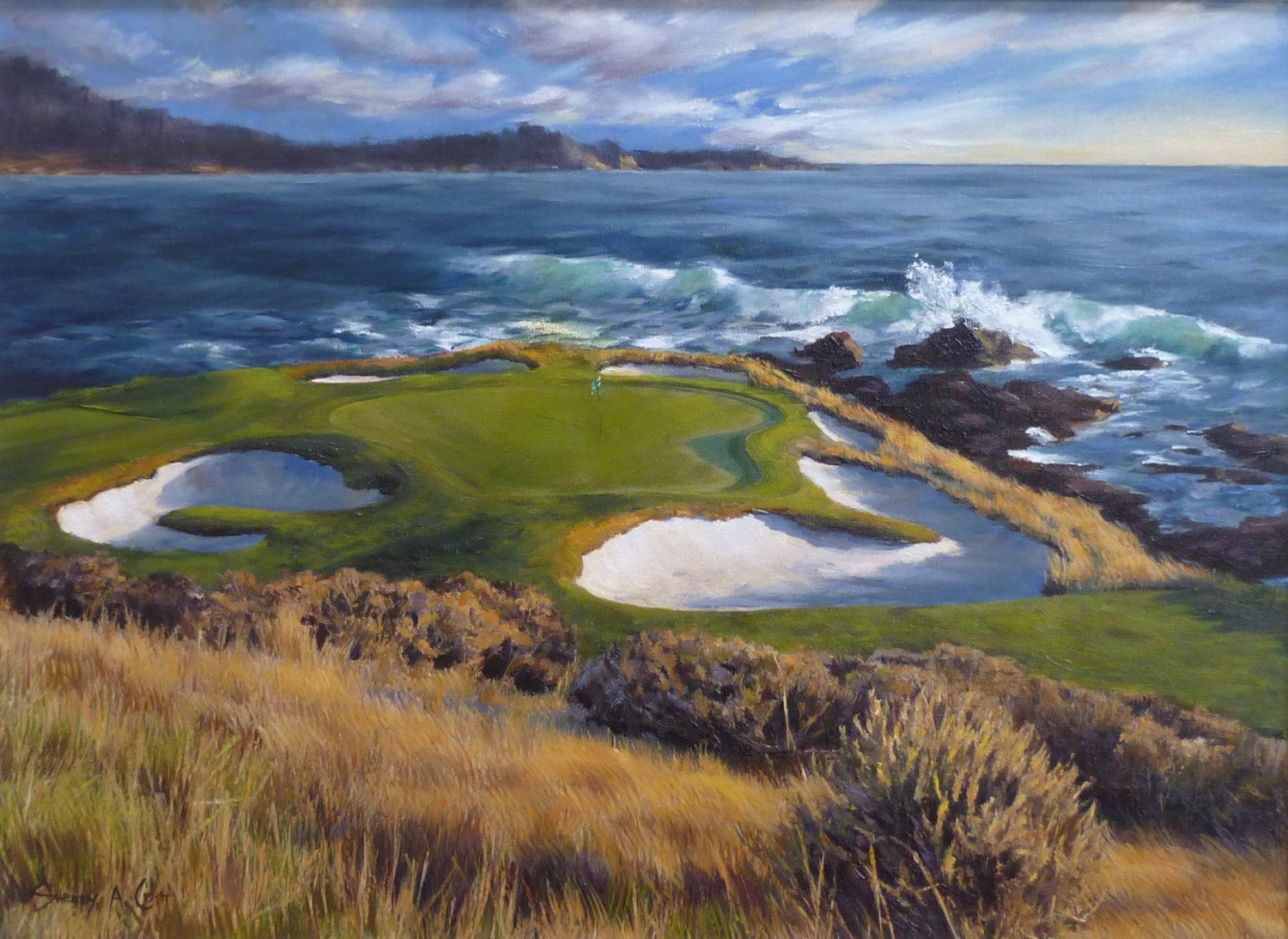 『pebble beach-seventh hole』ピーター・エレンショウ作 The 7th Hole at Pebble Beach: From Unfit to Unforgettable