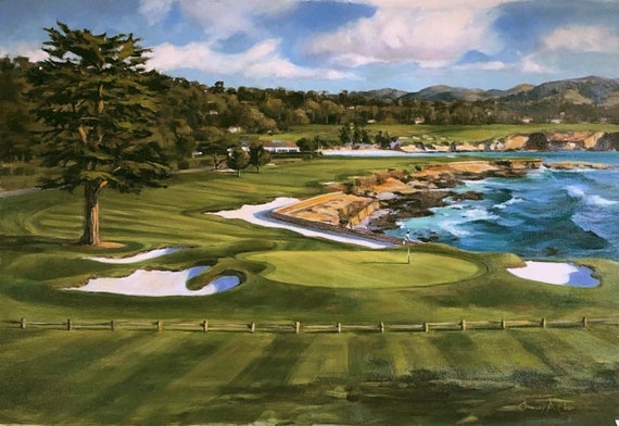 Pebble Beach Golf Links 18th Hole, Signed Art Giclee Print - Etsy