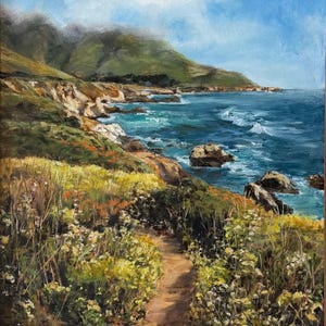 Midsummer Dream, Pebble Beach 7th Hole Oil Painting, Golf Course