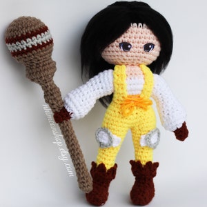 Handgemaakte granaat gehaakte prinsessen knuffel: op Final Fantasy IX geïnspireerde pop