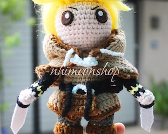 Thorfinn Berserk Chibi Plushie: Handmade Crochet Viking Doll