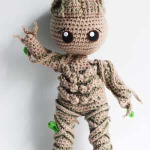 Groot Plushie Amigurumi Stuffed Toy Doll Handmade Softies Gift Baby Crochet Plush Characters