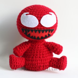 Carnage Venom - Plushie - Amigurumi - Stuffed Toy - Doll - Handmade - Softies - Gift Baby Crochet Knit Plush - Character Cosplay