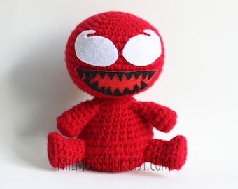 Carnage Venom - Plushie - Amigurumi - Stuffed Toy - Doll - Handmade - Softies - Gift Baby Crochet Knit Plush - Character Cosplay