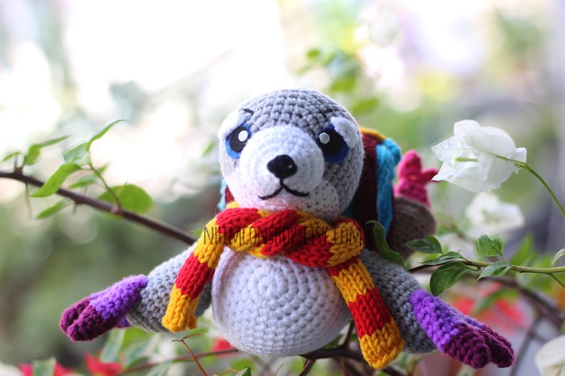 Serac the Seal Courier Dota 2 Chibi Plushie Amigurumi Stuffed Toy Doll Handmade Softies Gift Baby Crochet Knit Inspired Plush Characters