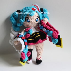Miku Magical Mirai 2020 Chibi Plushie Amigurumi Stuffed Toy Doll Handmade Softies Gift Baby Crochet Knit Inspired Plush Characters Cosplay
