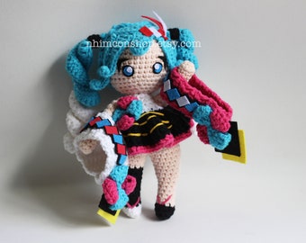 Handmade Miku Magical Mirai Chibi Crochet Plushie: Cosplay Doll