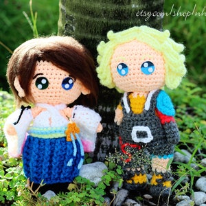 Tidus - Yuna - Final Fantasy X - FF10 - Plushie - Amigurumi - Stuffed Doll - Toy - Handmade - Softies - Gift - Crochet Knit Plush Characters