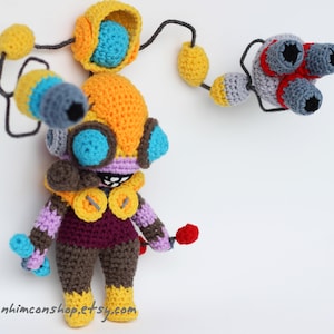 Tinker Dota 2 Chibi Plushie Amigurumi Stuffed Toy Doll Handmade Softies Gift Baby Crochet Knit Inspired Plush Characters