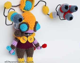 Tinker Dota 2 Chibi Plushie Amigurumi Stuffed Toy Doll Handmade Softies Gift Baby Crochet Knit Inspired Plush Characters