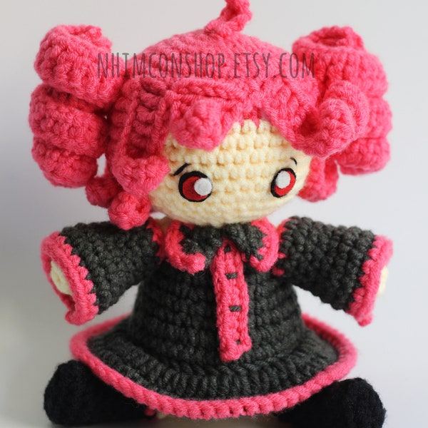 Pink Hair Virtual Vocaloid Singer Anime Character Chibi Plushie Amigurumi Stuffed Toy Doll Handmade Softies Gift Baby Crochet Knit Inspired
