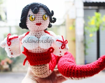 Peluche de serpiente Kankandara de crochet hecho a mano: Muñeca fantasma japonesa