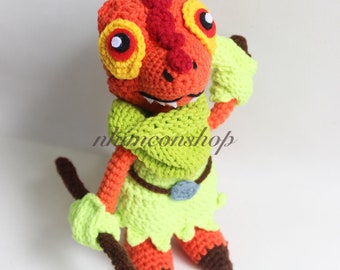 Kobold Red Tiny Dragon - Plushie - Amigurumi - Stuffed Toy - Doll - Handmade - Softies - Gift Baby Crochet Knit Plush - Characters Cosplay