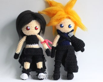 Tifa Cloud Final Fantasy VII FF7 Chibi Plushie Amigurumi Stuffed Toy Doll Handmade Softies Gift Baby Crochet Inspired Plush Characters