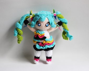 Hatsune Miku Chibi Crochet Plushie: Handmade Anime Doll