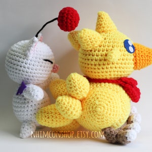 Chocobo and Moogle Kupo Final Fantasy IX FF9 Chibi Plushie Amigurumi Stuffed Toy Doll Handmade Softies Gift Baby Crochet Plush Characters image 2