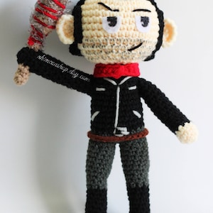 Negan Chibi Plushie - Amigurumi - Stuffed Toy - Doll Handmade - Softies - Gift - Crochet Knit Plush