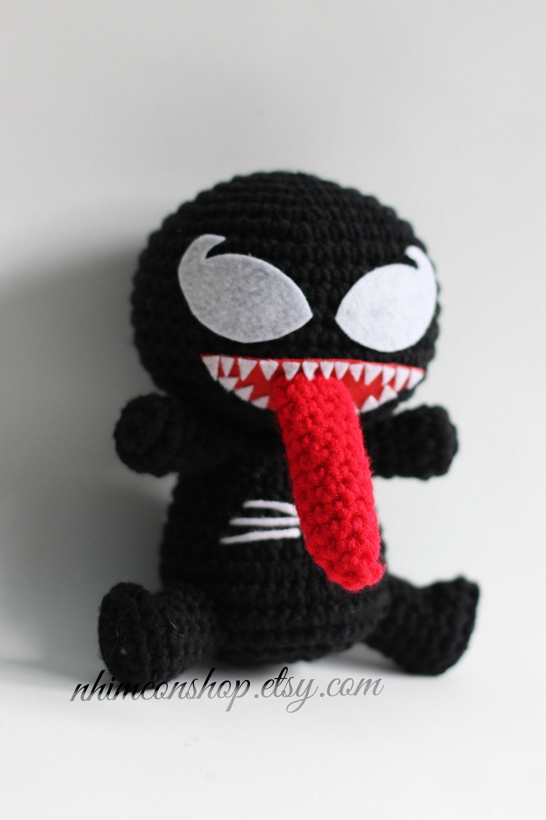 Venom Plush Plushie Amigurumi Stuffed Toy Doll Handmade Softies Gift Baby Crochet Knit Plush Characters Cosplay Etsy