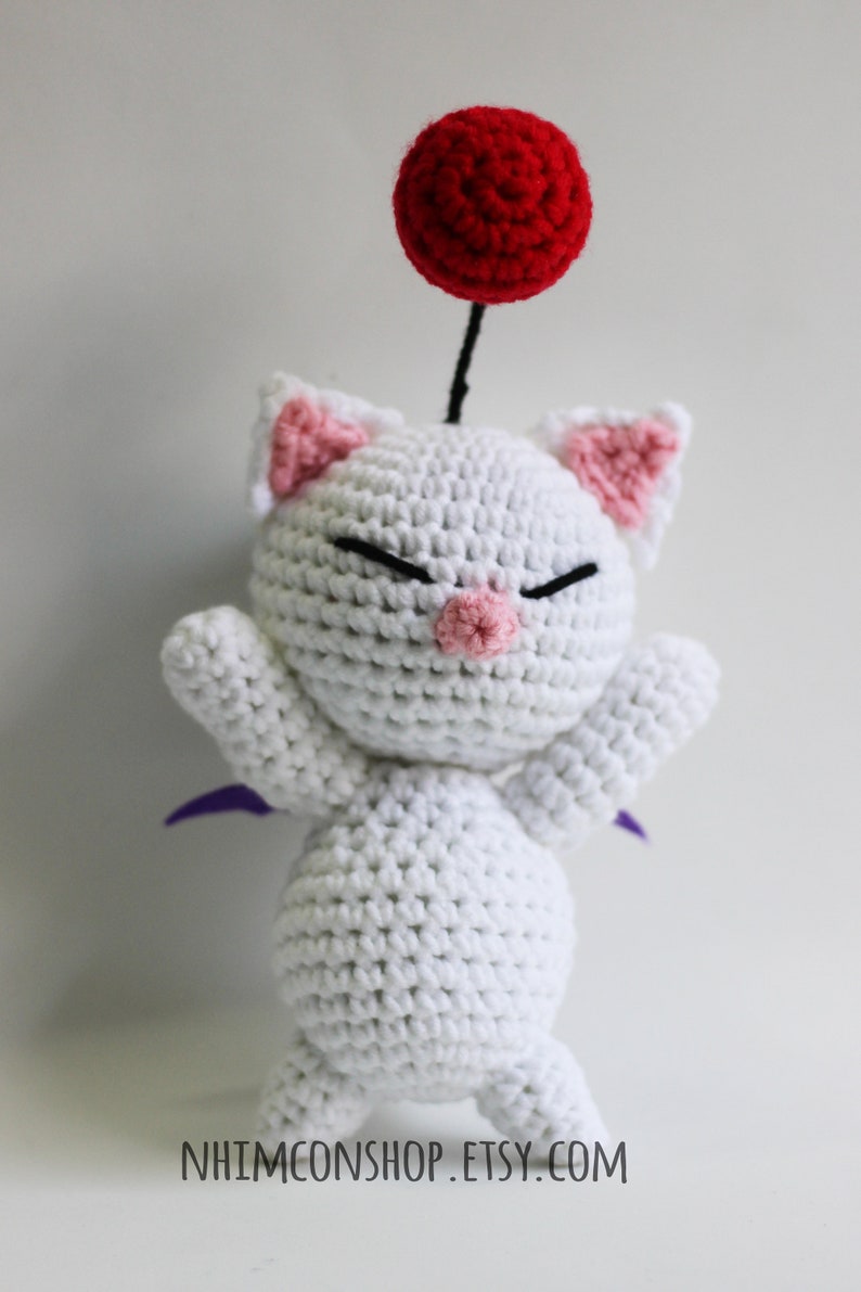 Moogle and Stiltzkin Kupo Couple Final Fantasy IX FF9 Chibi Plushie Amigurumi Stuffed Toy Doll Handmade Softies Gift Baby Crochet Knit Plush