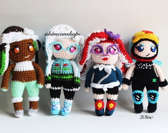 Octoling Customize Character Chibi Plushie Amigurumi Stuffed Toy Doll Handmade Softies Gift Baby Crochet Knit Inspired Plush