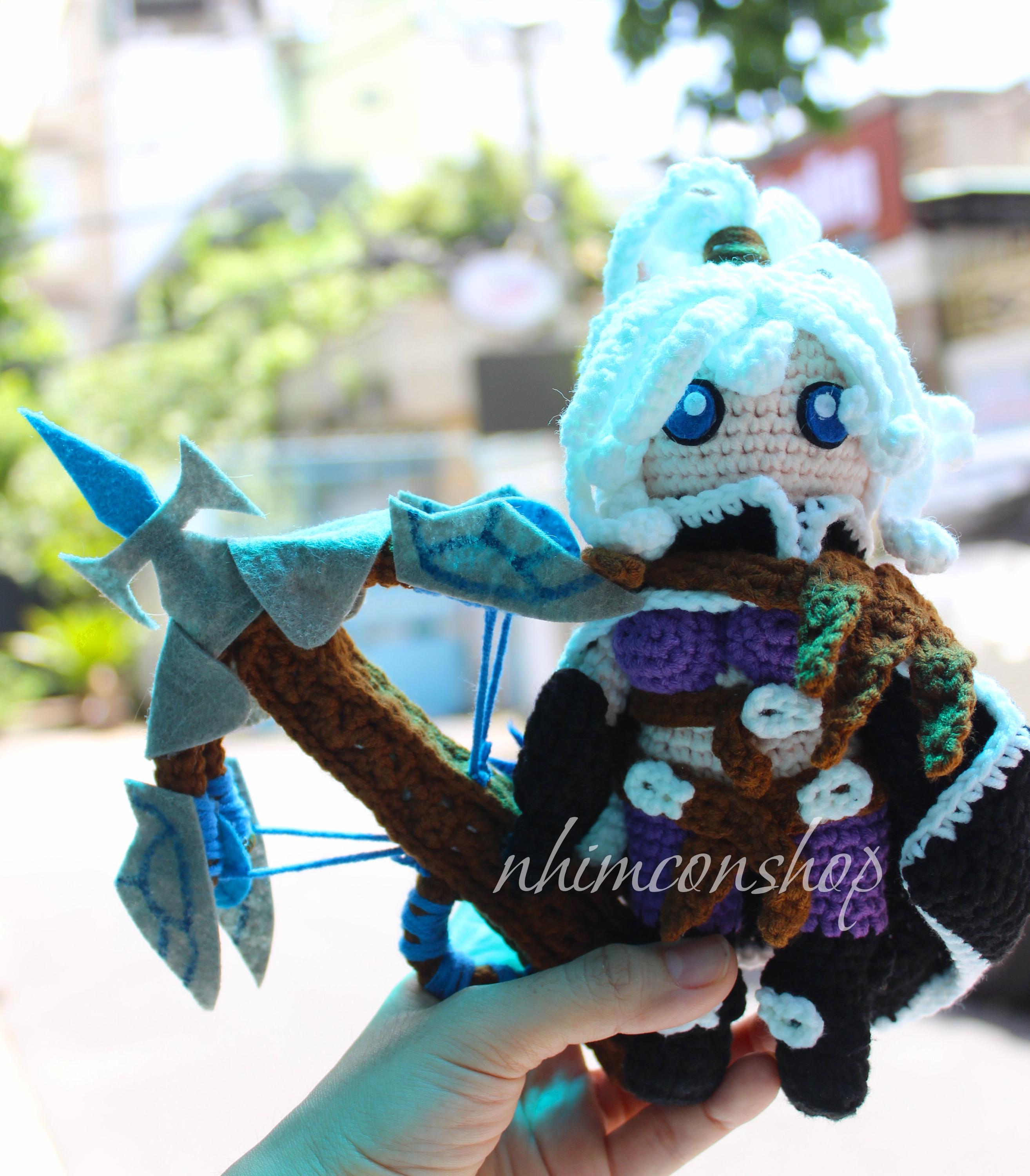 Drow Chibi Plushie Amigurumi Stuffed Toy Doll Handmade
