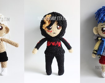 xxxtentacion Custom Order in Chibi Plushie Amigurumi Stuffed Toy Doll Handmade Softies Gift Baby Crochet Knit Inspired Plush Characters