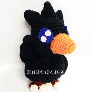 Handmade Black Chocobo Plush: Final Fantasy IX Crochet Doll