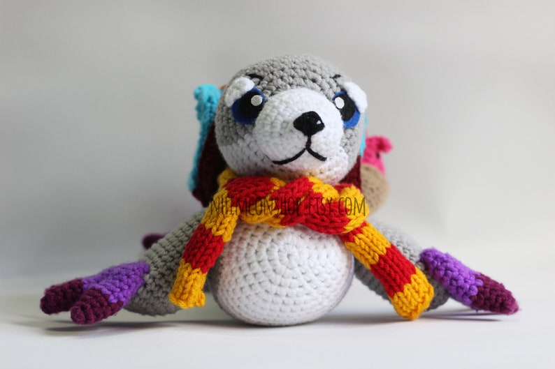 Serac the Seal Courier Dota 2 Chibi Plushie Amigurumi Stuffed Toy Doll Handmade Softies Gift Baby Crochet Knit Inspired Plush Characters
