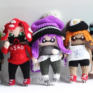 Inkling Customize Character Chibi Plushie Amigurumi Stuffed Toy Doll Handmade Softies Gift Baby Crochet Knit Inspired Plush