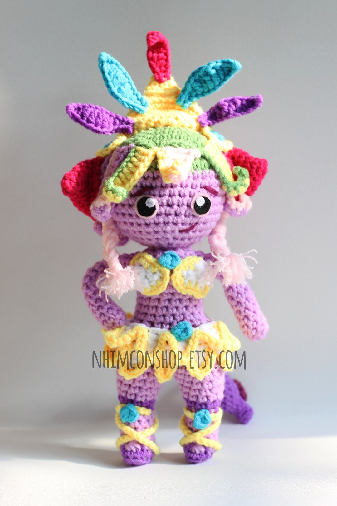 Rainbow Girl Chibi Plushie: Handmade Crochet Knit Doll - Etsy