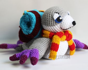 Serac the Seal Courier Dota 2 Chibi Plushie Amigurumi Stuffed Toy Doll Handmade Softies Gift Baby Crochet Knit Inspired Plush Characters