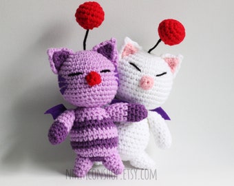 Moogle and Artemicion Crochet Plushie Set: Final Fantasy IX Handmade Soft Toys