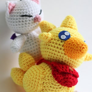 Chocobo and Moogle Kupo Final Fantasy IX FF9 Chibi Plushie Amigurumi Stuffed Toy Doll Handmade Softies Gift Baby Crochet Plush Characters
