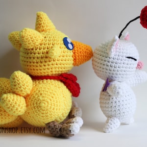 Chocobo and Moogle Kupo Final Fantasy IX FF9 Chibi Plushie Amigurumi Stuffed Toy Doll Handmade Softies Gift Baby Crochet Plush Characters image 4