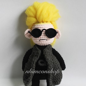 Albert Wesker Chibi Plushie Amigurumi Stuffed Toy Doll Handmade Softies Gift Baby Crochet Knit Inspired Plush Characters Cosplay