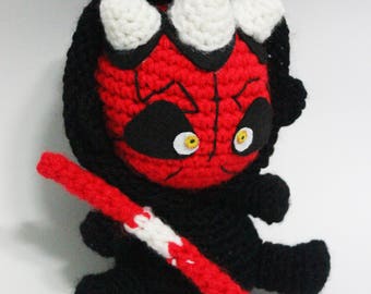 Evil Crime Lord Chibi Plushie Amigurumi Stuffed Toy Doll Handmade Softies Gift Baby Crochet Knit Inspired Plush Dark Side Characters