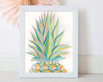 Pineapple #5 Print by Laurel Greenfield Art [Food Art, Kitchen Decor]