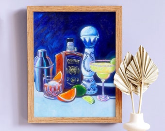 Whiskey and Tequila Cocktails Print by Laurel Greenfield