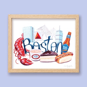 Classic Boston Foods Print! by Laurel Greenfield Art [Food Art, Kitchen Decor]