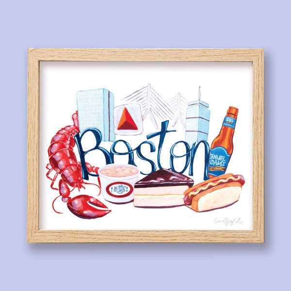 Klassieke Boston Foods-print! door Laurel Greenfield Art [Food Art, Kitchen Decor]