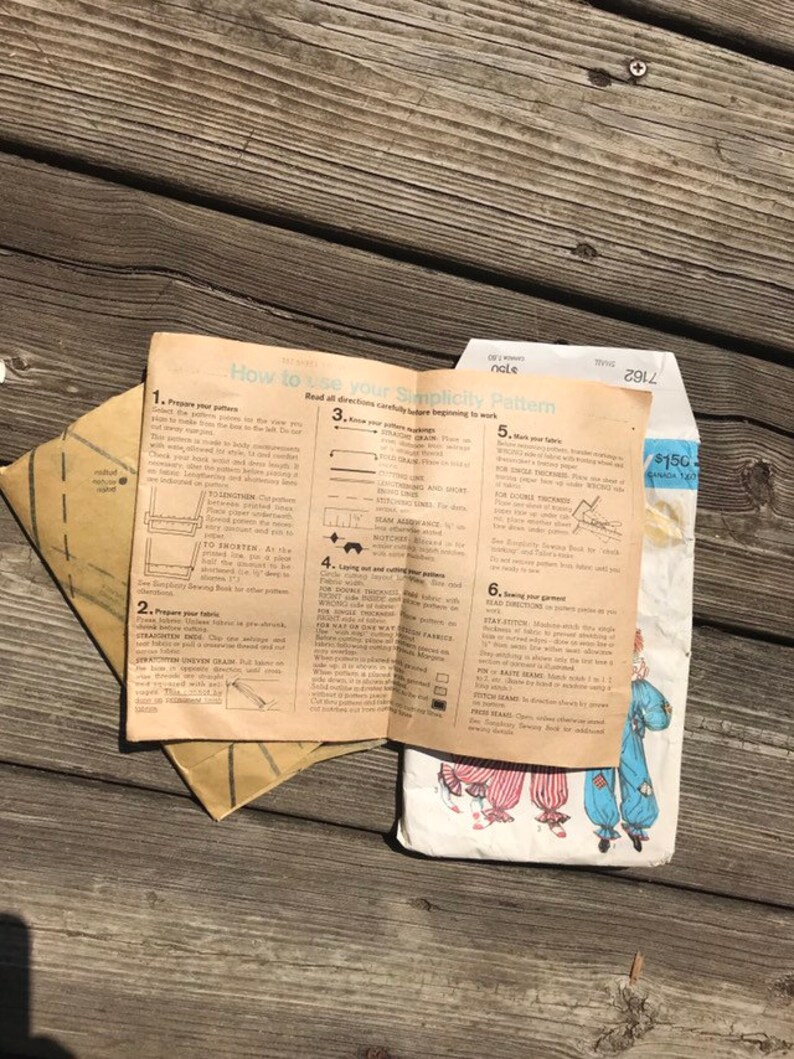 Clown Suit Pattern 7162 for Small Woman Easy Pattern Outfit Etsy