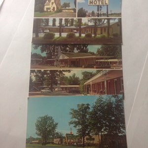 Ephemera Cartoline vintage Color Bee Line Holiday Inn anni '60 Alabama e Michigan lcww
