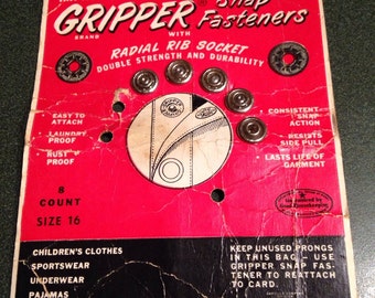 Sewing Snaps Vintage Gripper Snap Fasteners Radial Rib Socket Snap Good Housekeeping Seal lcww