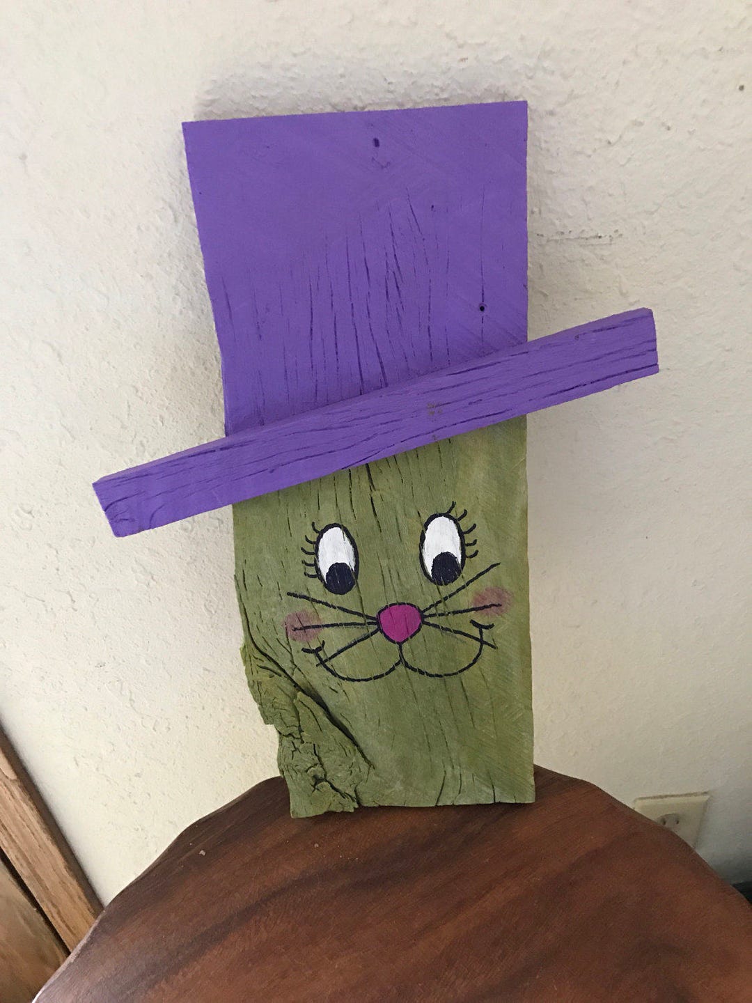 Rabbit Wood Sign Yard Art Wall Decor Housewarming Gift Easter Party ...