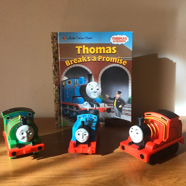 Thomas Train Cars Golden Book Thomas And Friends Titled Breaks A Promise Numbers Six Five One Blue Red Green lcww